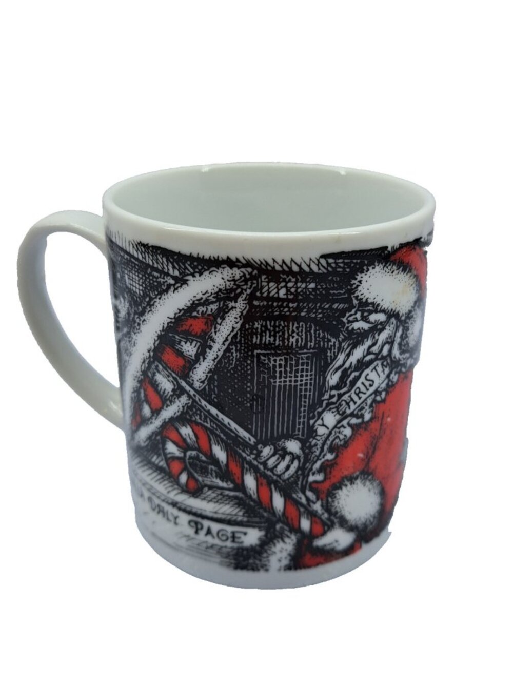 VTG DH Holmes Christmas Mug Cup by Maria Daly Page Japan 3.5H" Santa New Orleans